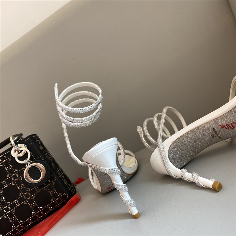 Rene Caovilla Dupe Snake Band Sandals