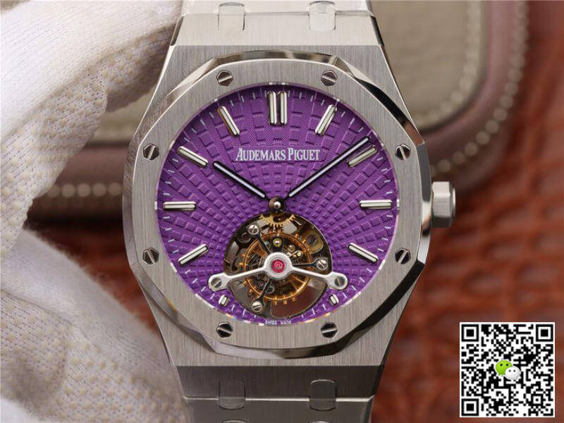 Replica Audemars P1g*et Royal Oak Tourbillon 26522ST.OO.1220ST.01 R8 Factory 1:1 Best Edition Swiss Tourbillon Purple Dial
