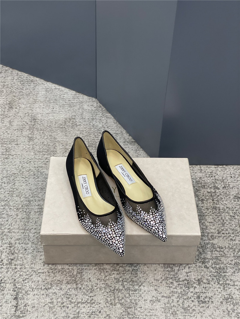 J1m*y Ch00 jc mesh hot D1am0nd high-heeled shoes