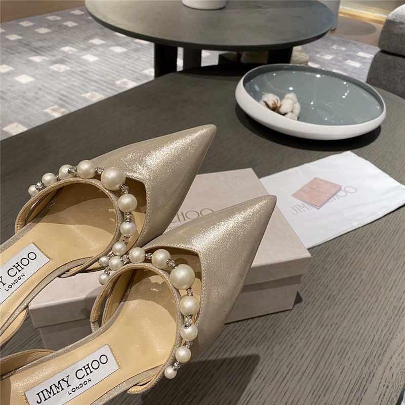 J1m*y Ch00 high heel pearl sandals