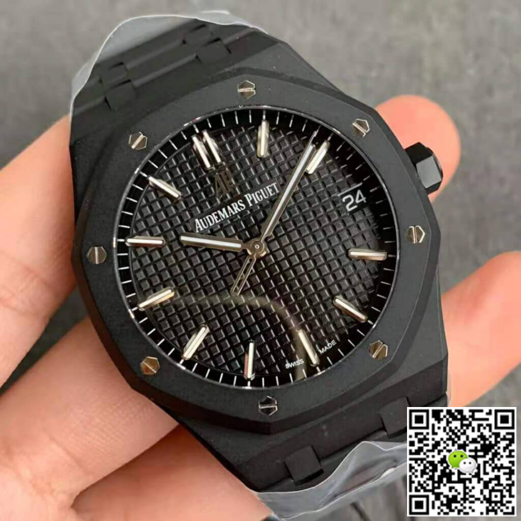 Replica Audemars P1g*et Royal Oak 15500 DLC Version 1:1 Best Edition ZF Factory Black Dial