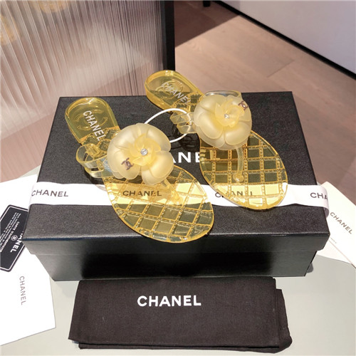 Ch**el Flat Dupes transparent sandals