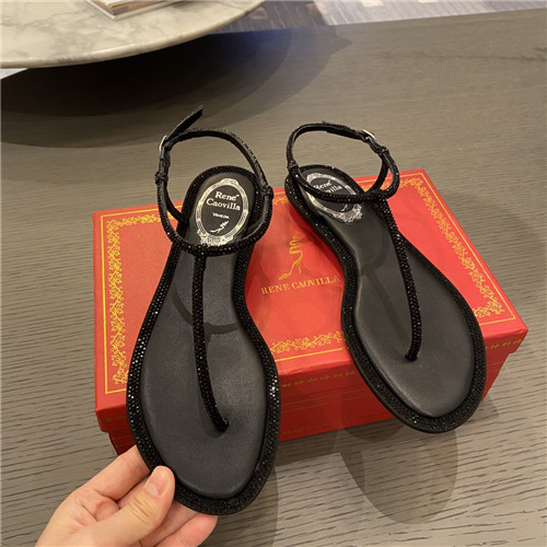 rene caovilla flat sandals