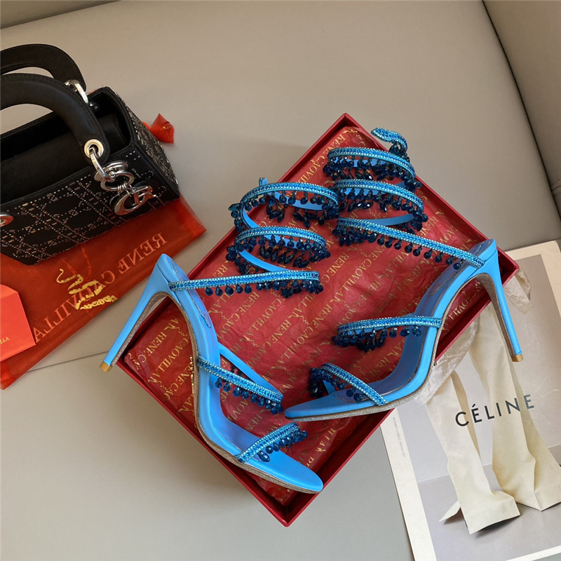 Rene Caovilla Classic Snake Wrap Sandals