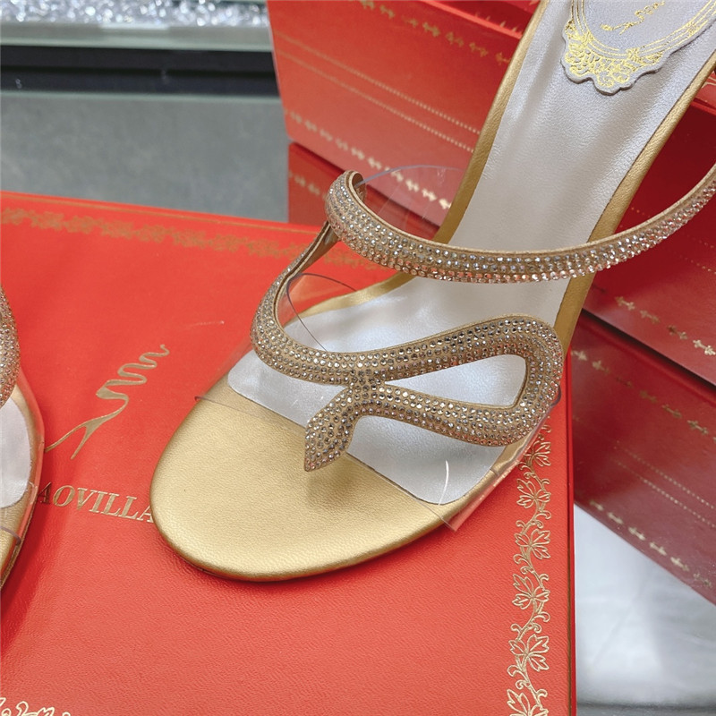 Rene Caovilla Dupe snake crystal high heel sandals