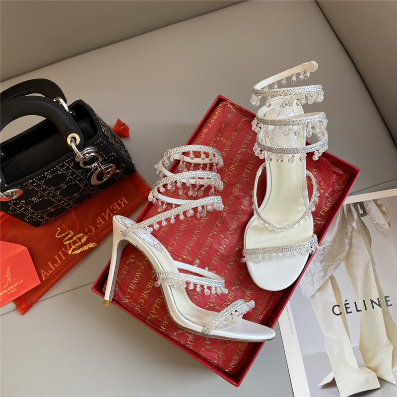 Rene Caovilla Classic Snake Wrap Sandals