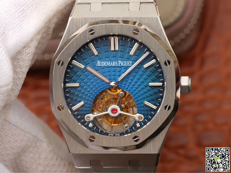 Replica Audemars P1g*et Royal Oak Tourbillon 26522TI.OO.1220TI.01 1:1 Best Edition JF Factory Smoky Blue Dial