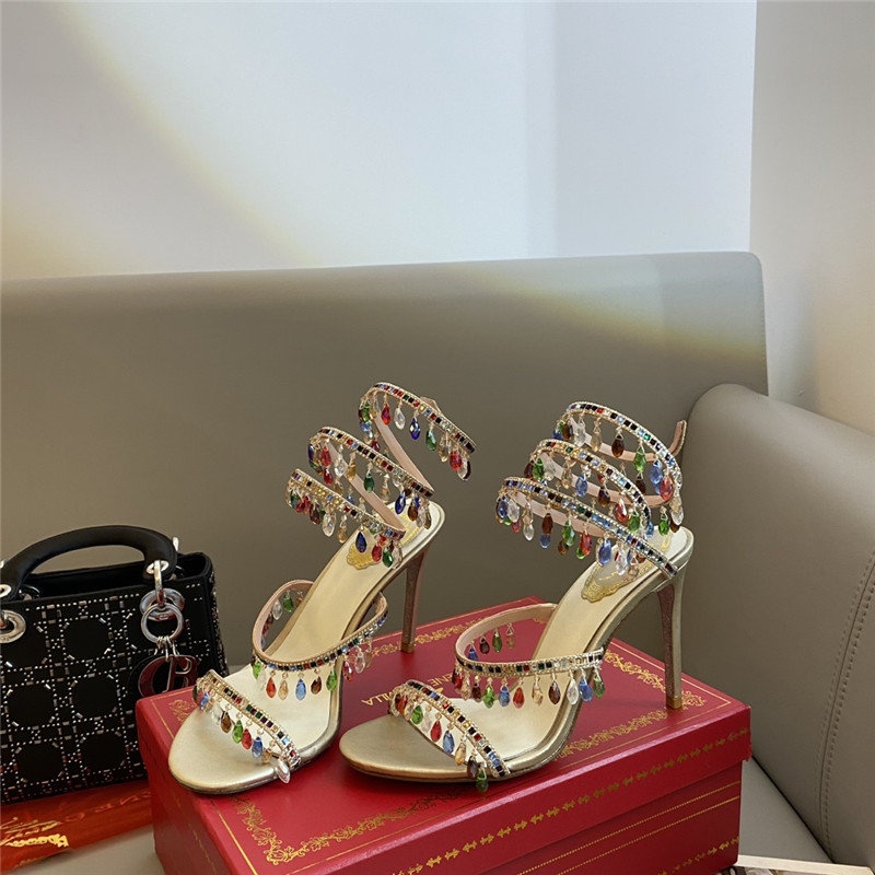 Rene Caovilla Dupe Classic snake wrap sandals