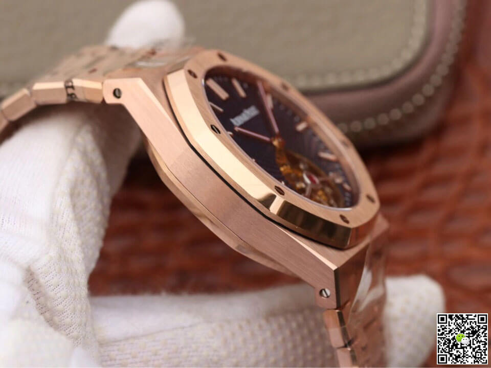 Replica Audemars P1g*et Royal Oak Tourbillon 26522OR.OO.1220OR.01 1:1 Best Edition JF Factory Blue Dial