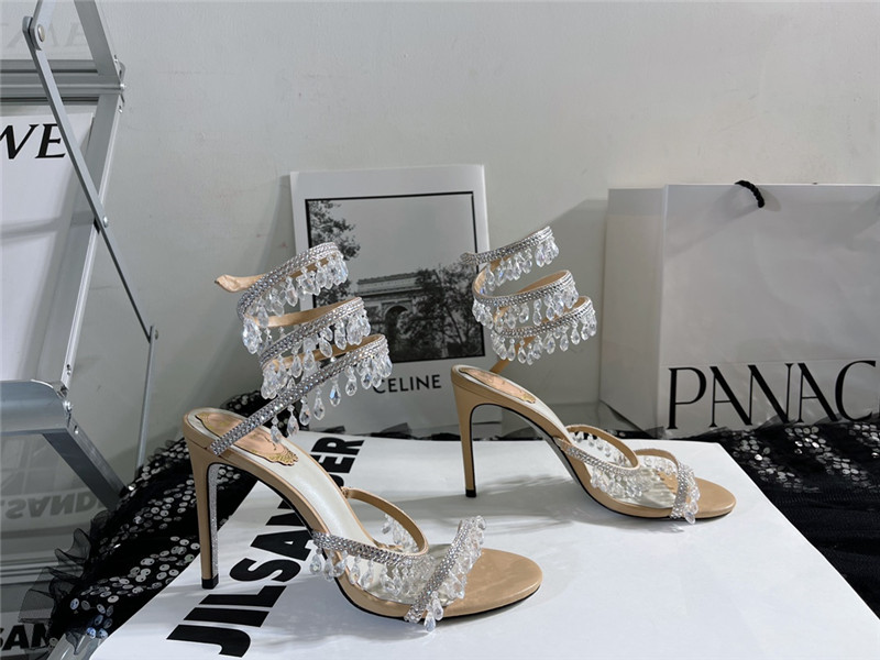 rene caovilla cleo chandelier satin sandals