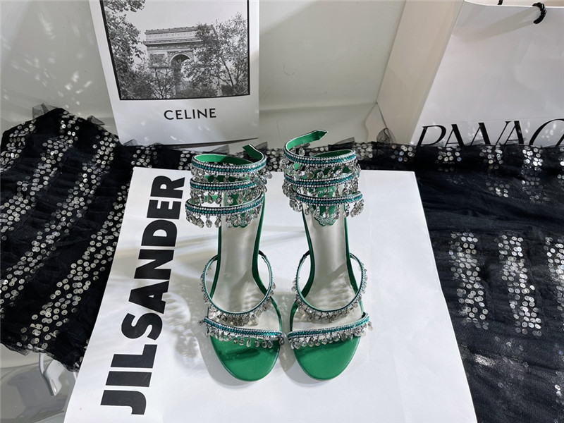 rene caovilla cleo chandelier satin sandals