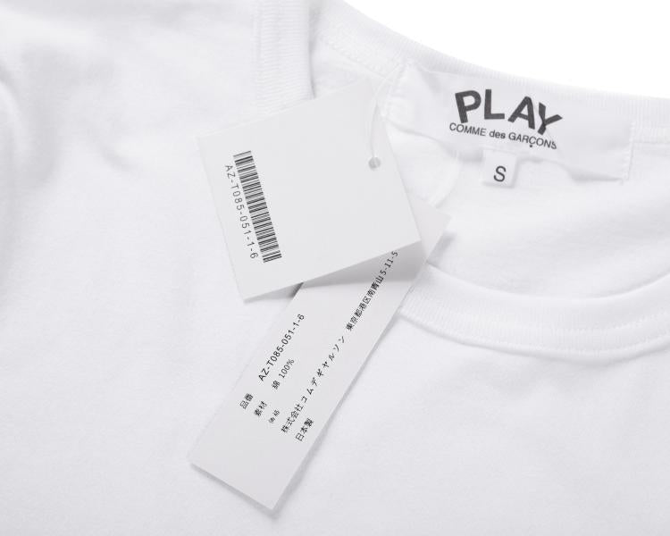 COMME DES GARCONS CDG Play Lone Sleeve T Shirt Black White