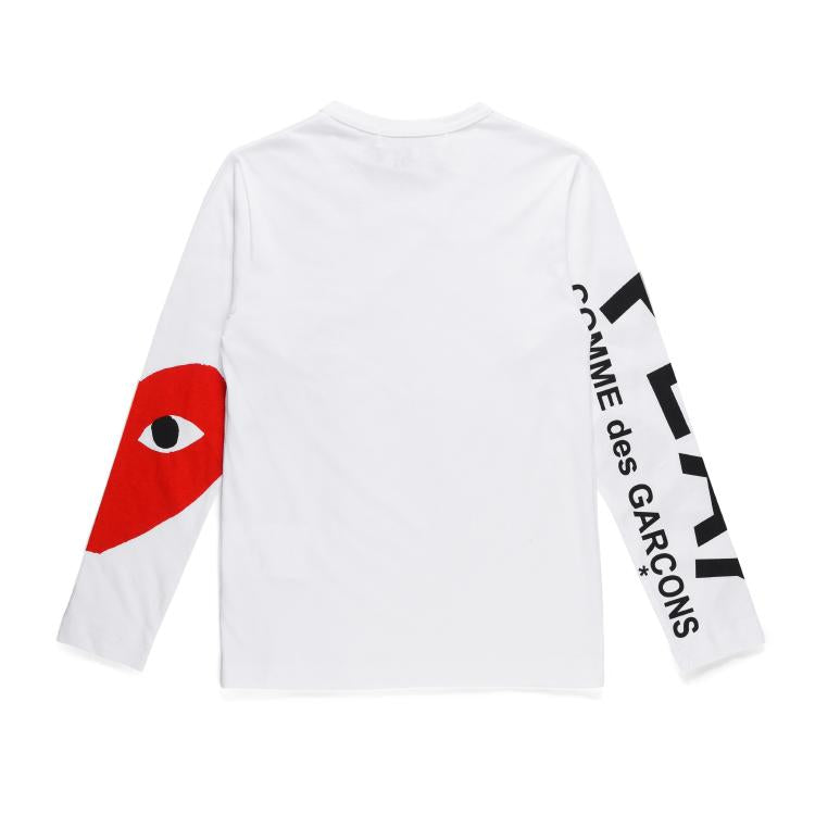 COMME DES GARCONS CDG Play Lone Sleeve T Shirt Black White
