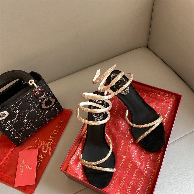Rene Caovilla Dupe Snake Band Sandals