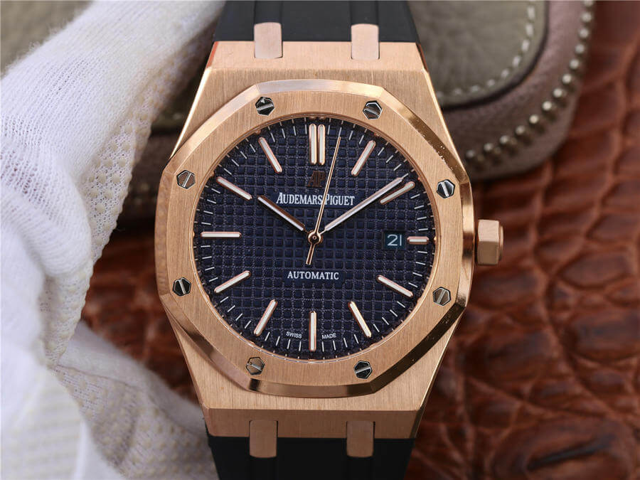 Replica Audemars P1g*et Royal Oak 15400 1:1 Best Edition Rose Gold Blue Dial