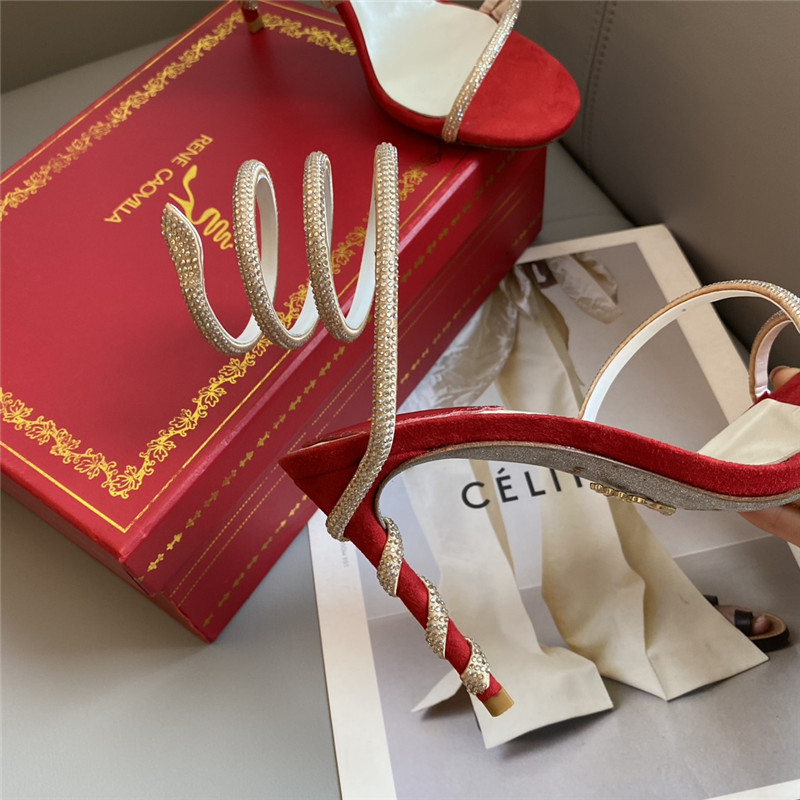 Rene Caovilla Dupe Snake Band Sandals