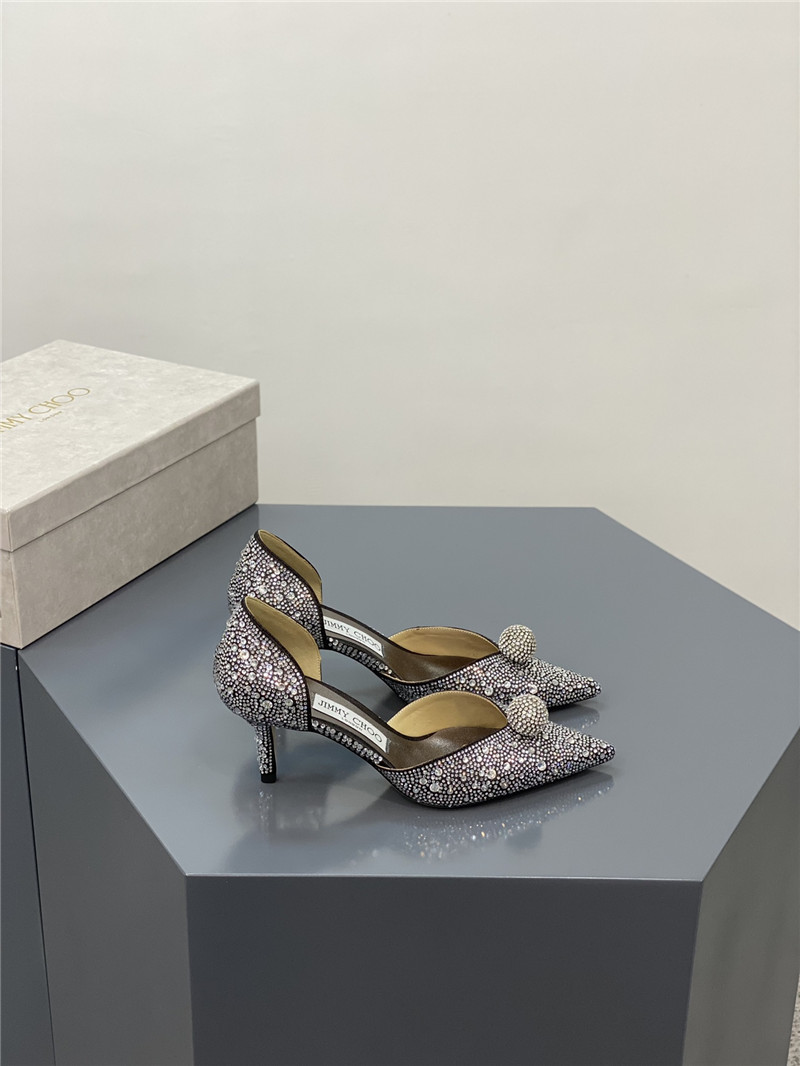 J1m*y Ch00 jc high-heeled crystal slipper shoes