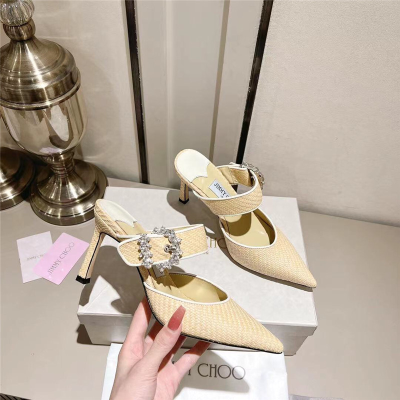 J1m*y Ch00 Buckle Heeled Sandals