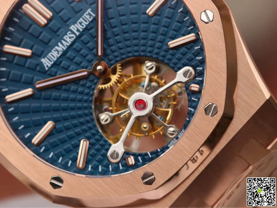 Replica Audemars P1g*et Royal Oak Tourbillon 26522OR.OO.1220OR.01 1:1 Best Edition JF Factory Blue Dial