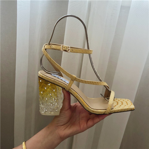 J1m*y Ch00 block heels sandals