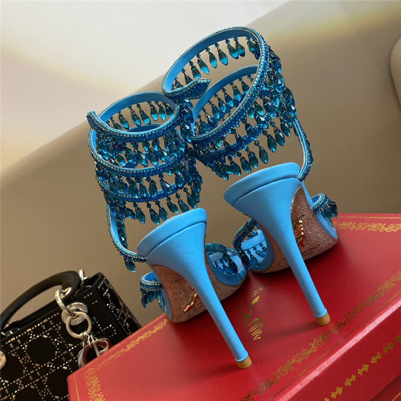 Rene Caovilla Classic Snake Wrap Sandals