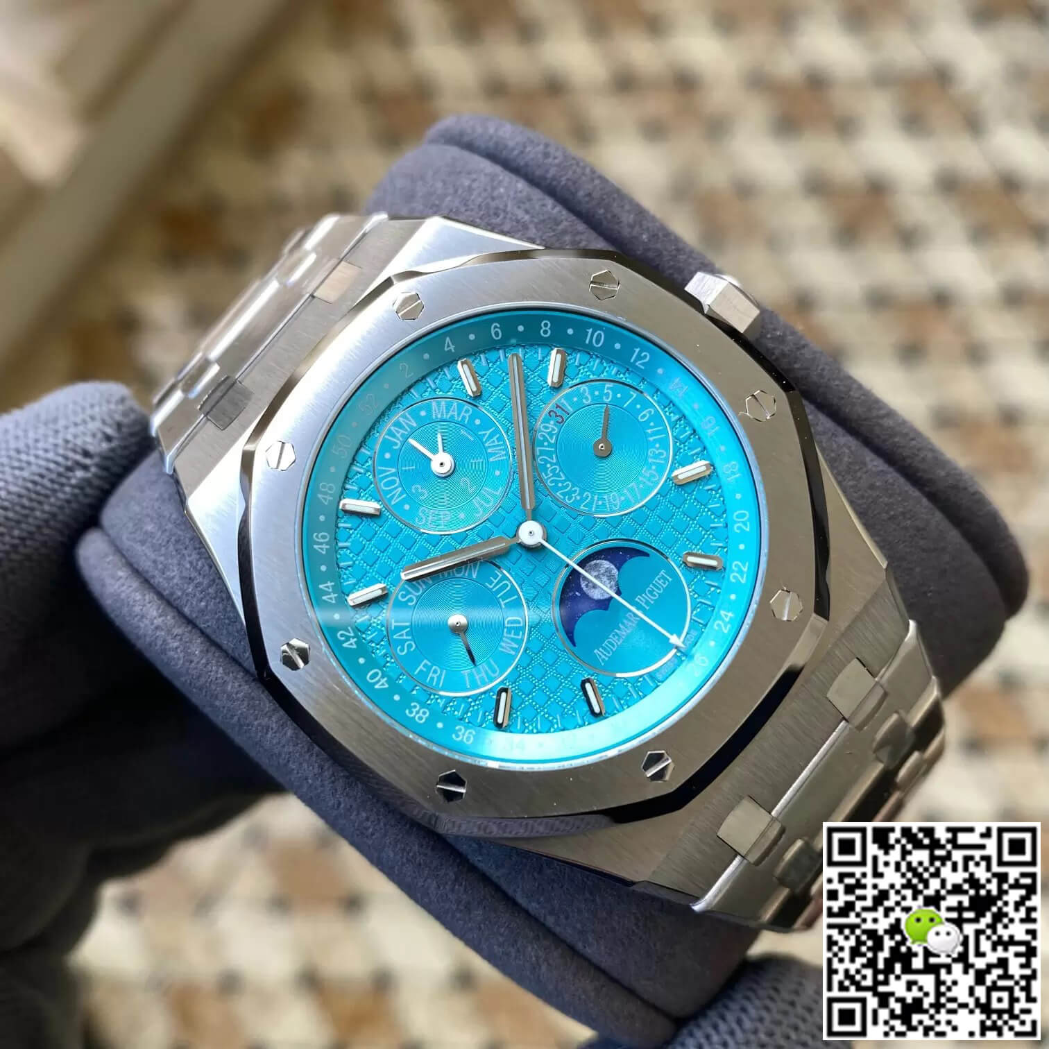 Replica Audemars P1g*et Royal Oak 26613ST.OO.1220ST.01 1:1 Best Edition APS Factory Cyan Blue Dial