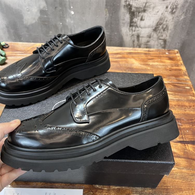 Pra*a BRUSHED LEATHER DERBY BROGUE SHOES SHOES   PRS033