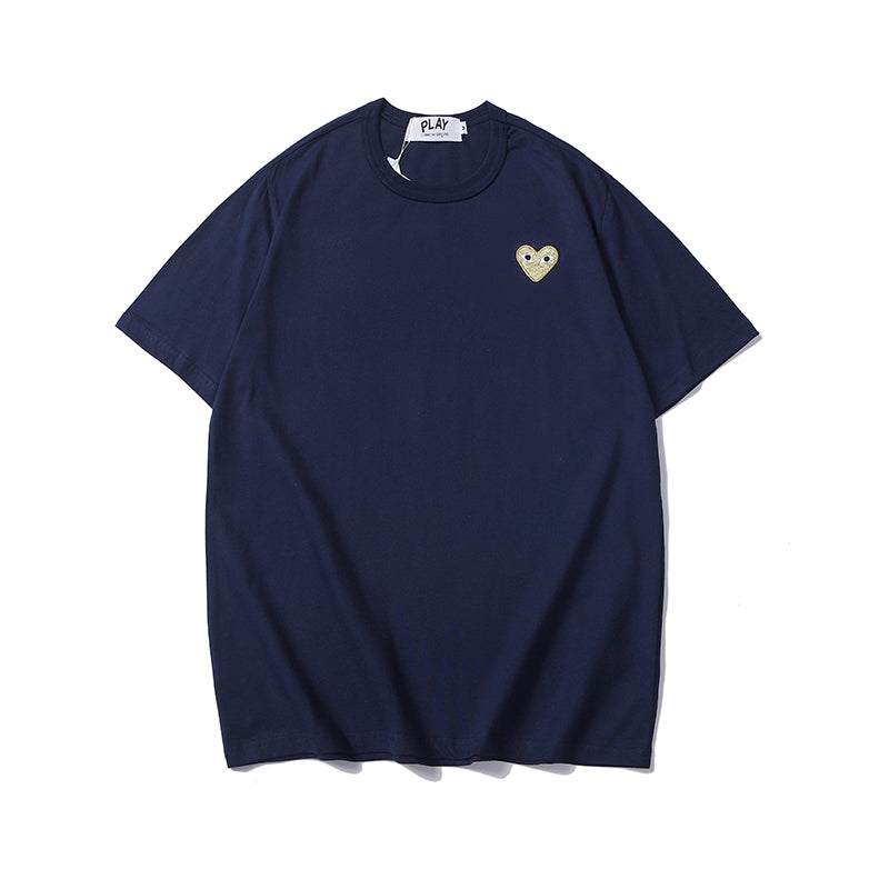 Comme Des Garcons Play Embroidered Yellow Heart T Shirt 2332