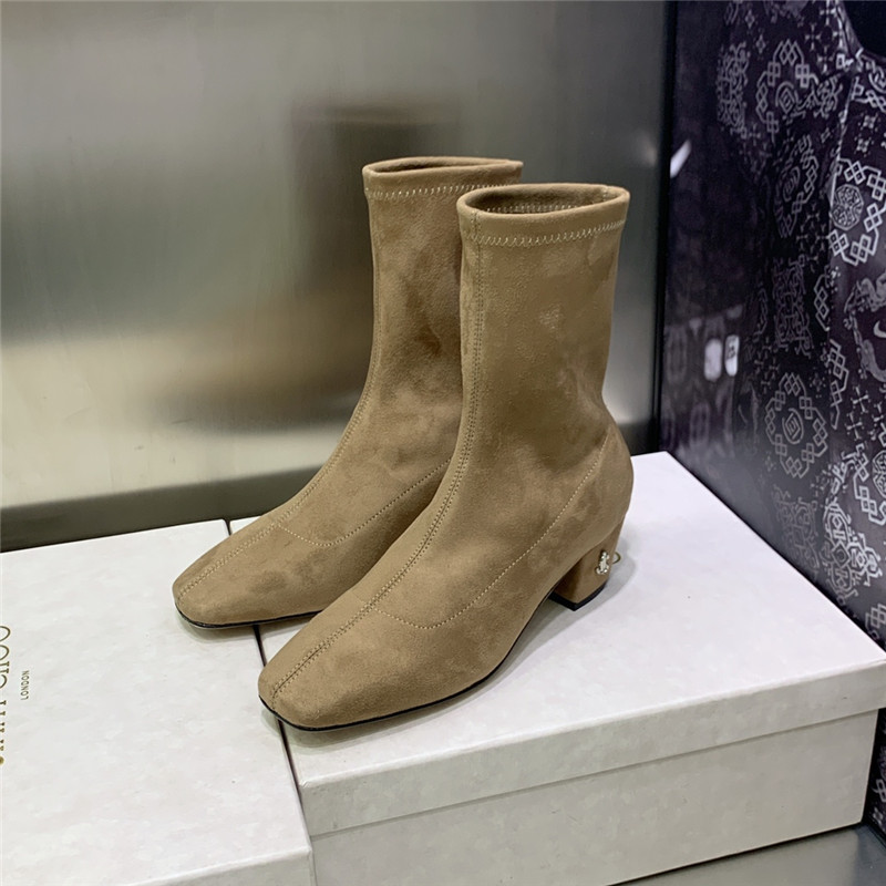 J1m*y Ch00 logo block heel square toe ankle boots