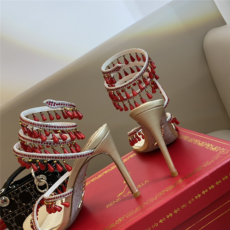 Rene Caovilla Dupe Classic snake wrap sandals