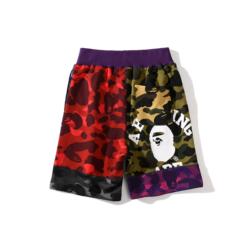 BAPE APE Shorts Camo Blue Red Purple Pants HDCP8758
