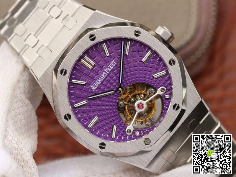 Replica Audemars P1g*et Royal Oak Tourbillon 26522ST.OO.1220ST.01 R8 Factory 1:1 Best Edition Swiss Tourbillon Purple Dial