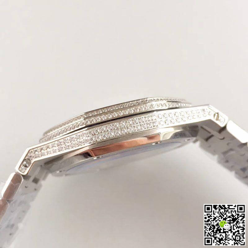 Replica Audemars P1g*et Royal Oak Series 15400.OR 1:1 Best Edition Swiss ETA3120 Full D1am0nd Dial