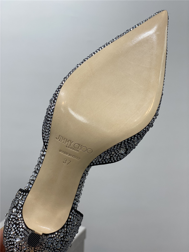 J1m*y Ch00 jc high-heeled crystal slipper shoes