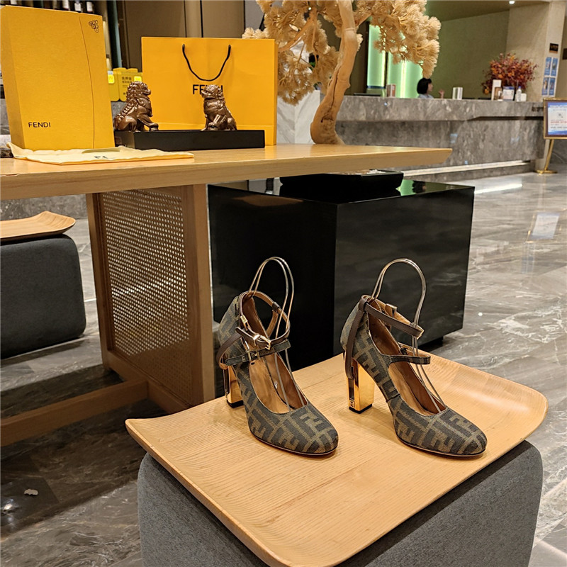 F**di electroplated high heel sandals