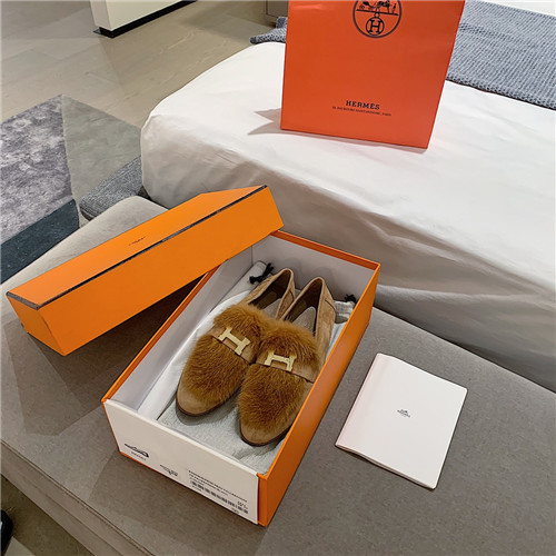 H**me5 sheepskin mink loafers