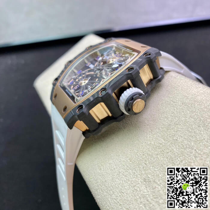 Replica Richard Mille RM21-01 1:1 Best Edition RM Factory Tourbillon Skeleton Dial White Strap