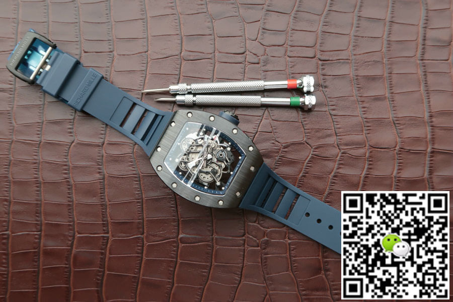 Replica Richard Mille RM055 1:1 Best Edition KV Factory Dark Blue Strap