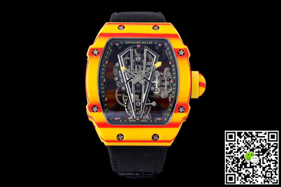 Replica Richard Mille RM27-03 Rafael Nadal Tourbillon 1:1 Best Edition RM Factory Black Strap