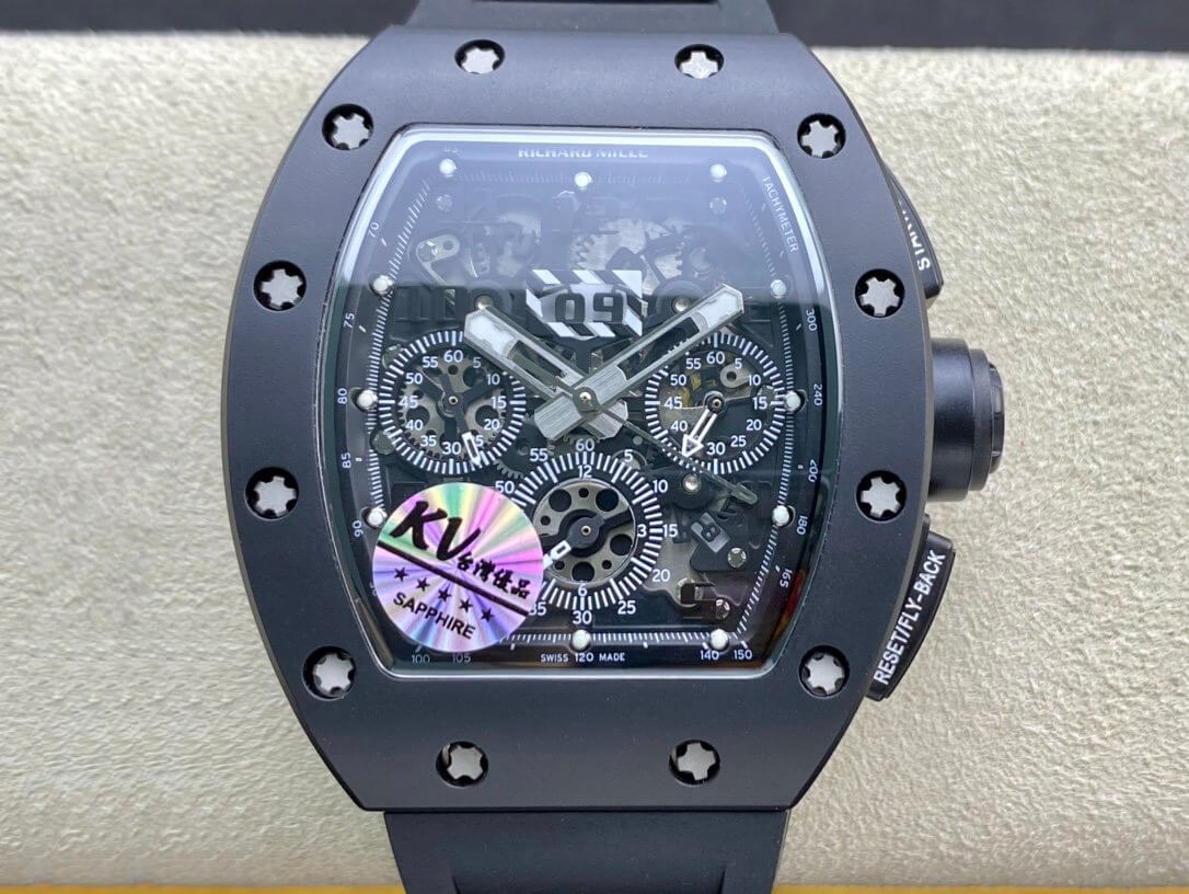 Richard Mille Replica RM011 1:1 Best Edition KV Factory Ceramic Black Case