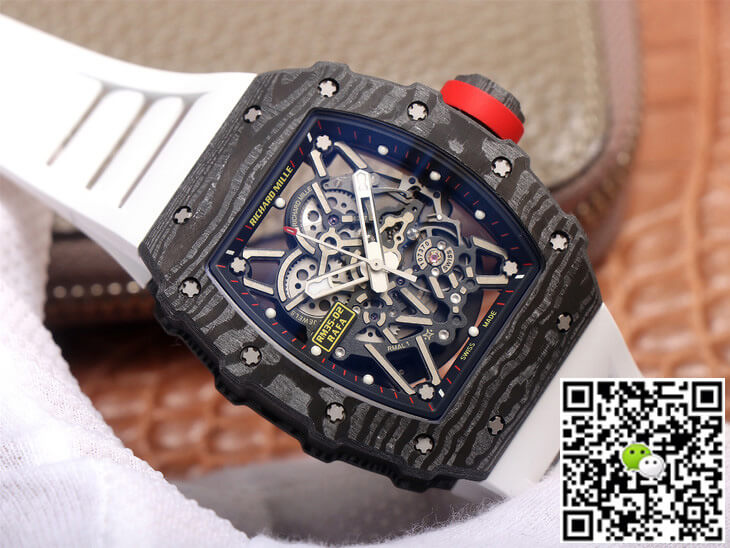 Replica Richard Mille RM35-02 1:1 Best Edition ZF Factory White Rubber Strap