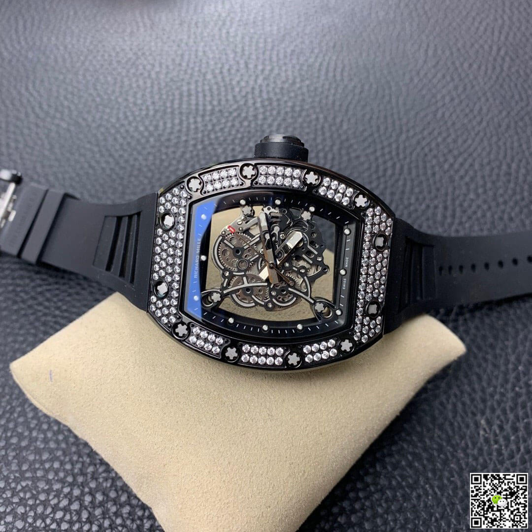 Replica Richard Mille RM055 1:1 Best Edition KV Factory D1am0nd Skeleton Dial