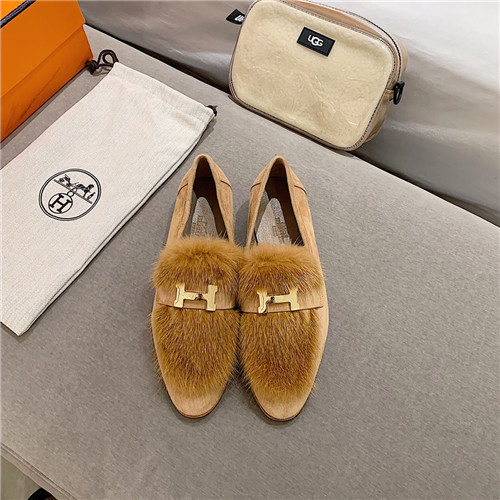 H**me5 sheepskin mink loafers