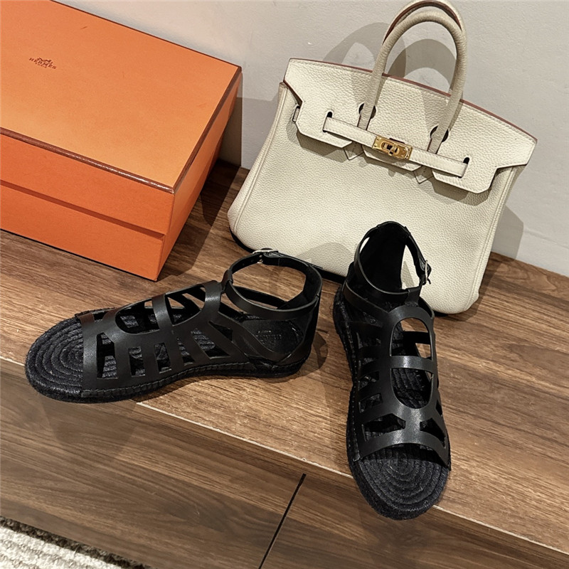 H**me5 cutout pig nose espadrille sandals