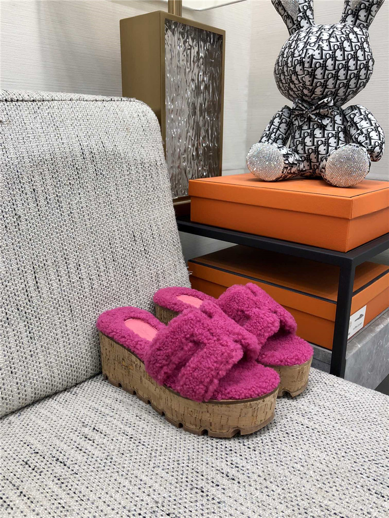 H**me5 Birkin Replica Teddy Fur Slippers