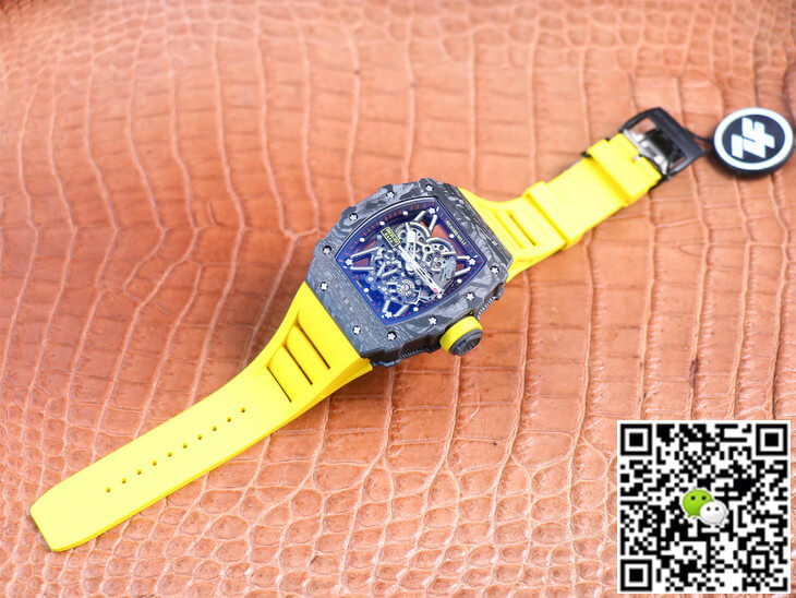 Replica Richard Mille RM35-02 1:1 Best Edition ZF Factory Yellow Rubber Strap