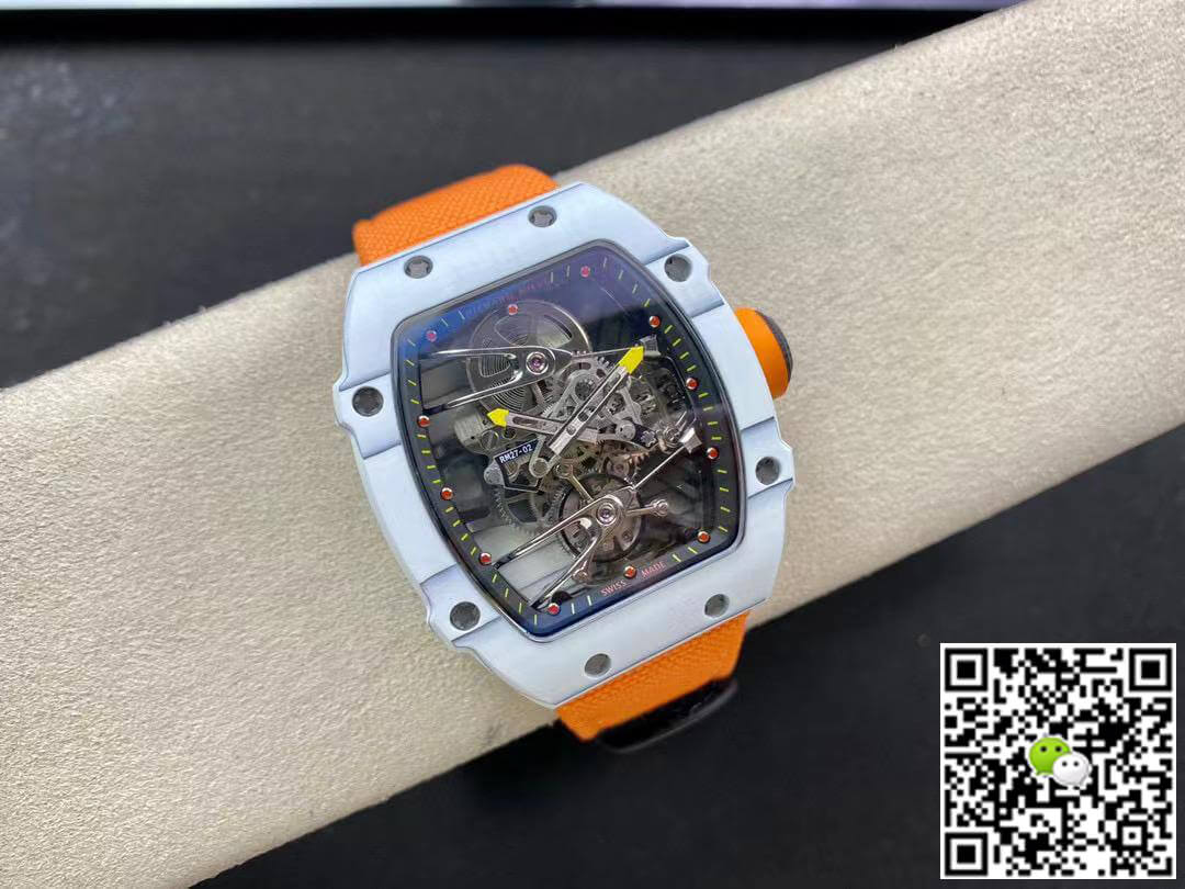 Replica Richard Mille RM27-02 1:1 Best Edition RM Factory Skeleton Tourbillon Orange Strap