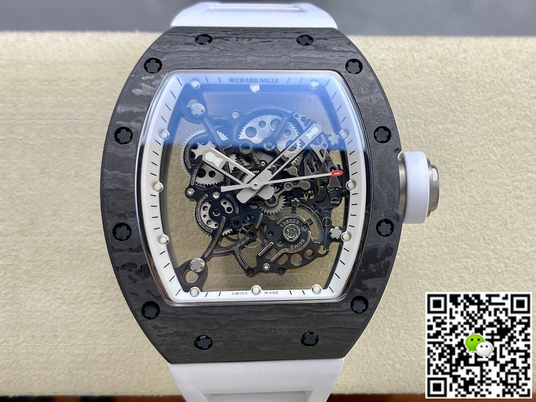 Replica Richard Mille RM-055 1:1 Best Edition BBR Factory White Strap