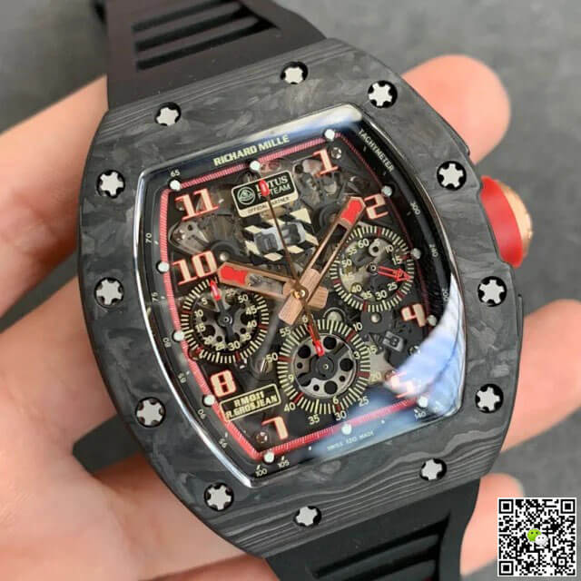 Replica Richard Mille RM-011 1:1 Best Edition KV Factory V2 Forged Carbon Black Strap