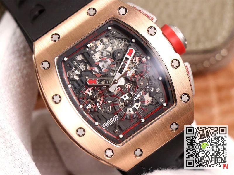 Replica Richard Miller RM011-03 flyback Chronograph 1:1 Best Edition KV factory rose gold case Swiss RMAC3